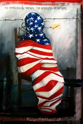 Malaquias Montoya, An Immigrant's Dream, The American Response